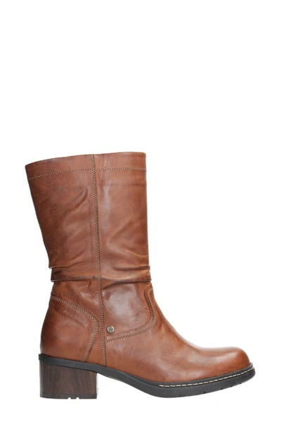Wolky Edmonton Water Resistant Boot In Cognac Softy Wax Leather