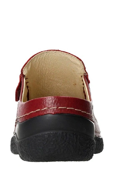 Wolky Roll Slide Mule In Red Printed Leather