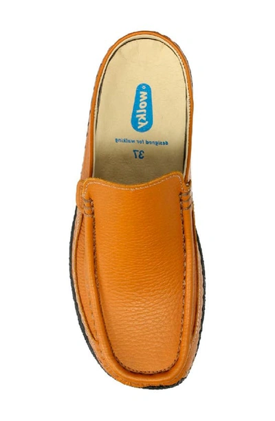 Wolky Roll Slide Mule In Dark Ochre Printed Leather
