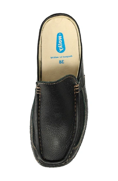 Wolky Roll Slide Mule In Black Printed Leather