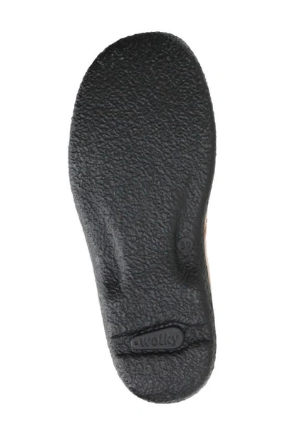 Wolky Roll Slide Mule In Dark Ochre Printed Leather