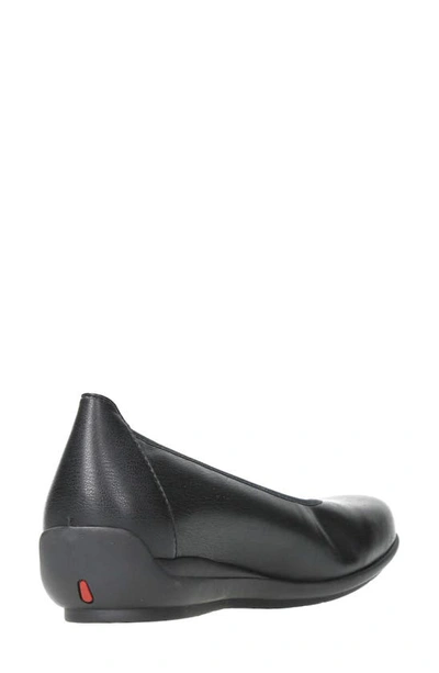 Shop Wolky Duncan F2f Flat In Black Biocare Stretch Leather