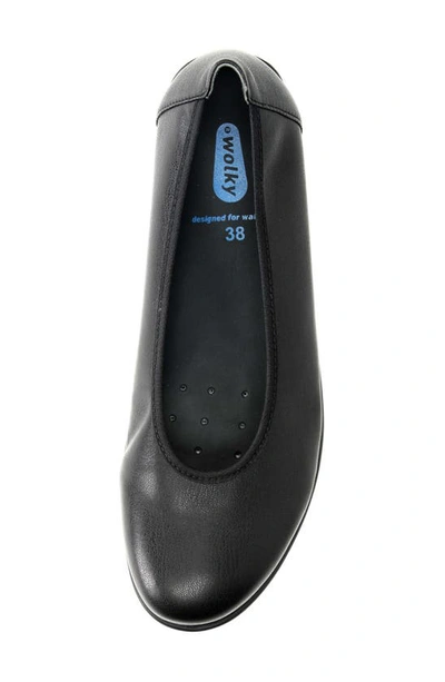 Shop Wolky Duncan F2f Flat In Black Biocare Stretch Leather