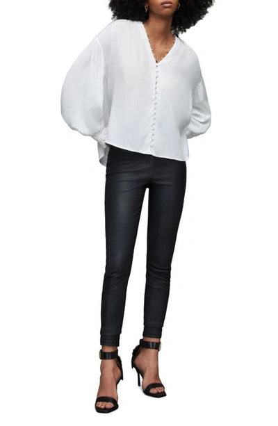 Shop Allsaints Stella Button-up Blouse In Off White