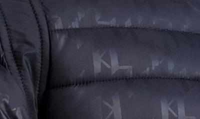 Shop Karl Lagerfeld Logo Print Quilted Jacket In Black