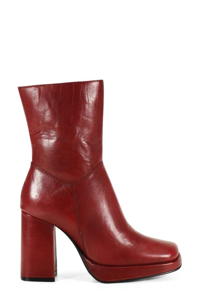 Shop Diba True Mont Pilier Platform Bootie In Cherry Red