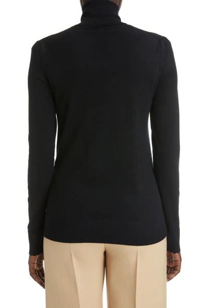 Shop Chloé Superfine Merino Wool Turtleneck Sweater In Black