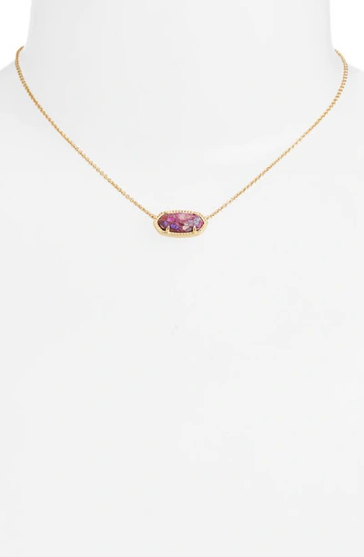 Shop Kendra Scott Elisa Birthstone Pendant Necklace In Gold Bronze Veined Purple