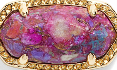 Shop Kendra Scott Elisa Birthstone Pendant Necklace In Gold Bronze Veined Purple