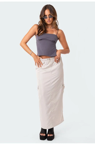 Edikted Jinx Open Back Tank Top In Gray