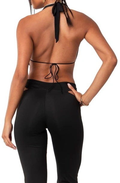 Edikted Monique Open Back Crop Top In Black
