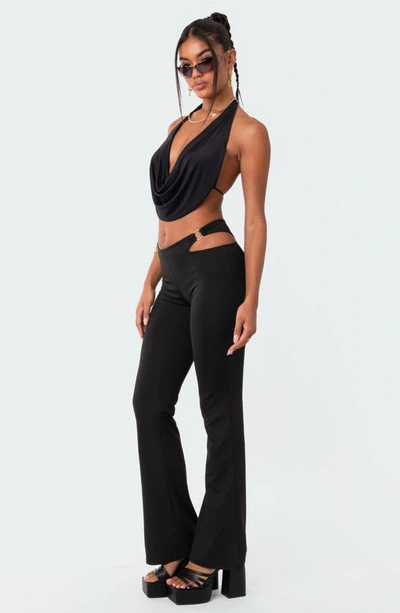 Edikted Monique Open Back Crop Top In Black