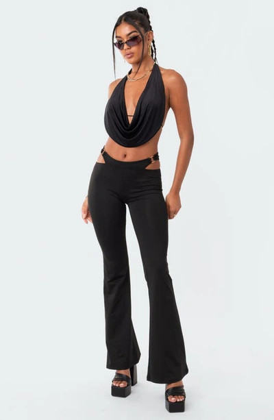 Edikted Monique Open Back Crop Top In Black