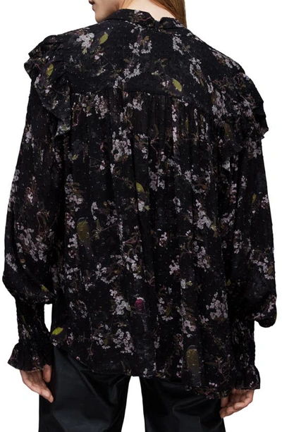 Shop Allsaints Lara Viola Floral Shirt In Black