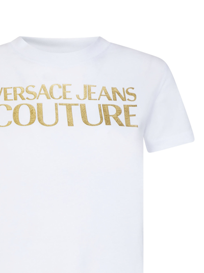 Shop Versace Jeans Couture Logo Warranty T-shirt In White