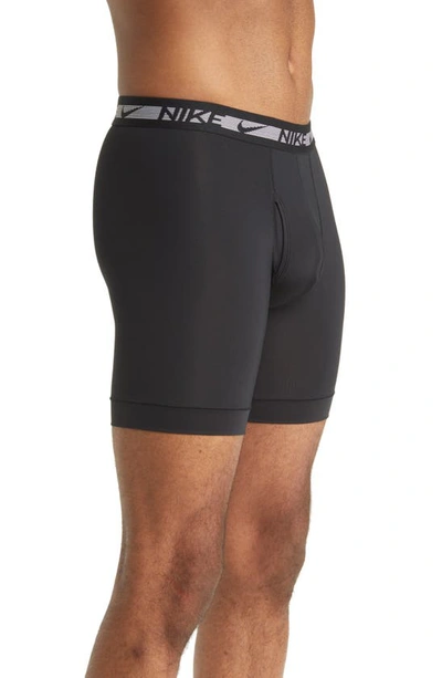 Shop Nike 3-pack Dri-fit Ultra Stretch Micro Long Leg Boxer Briefs In Black