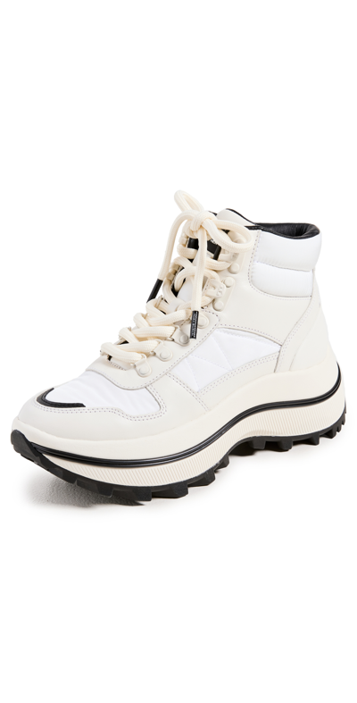 Shop Tory Burch Adventure Hiker Boots In New Ivory / Perfect Black