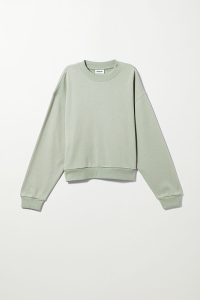 Weekday Amaze Cotton Sweatshirt In Dusty Green ModeSens