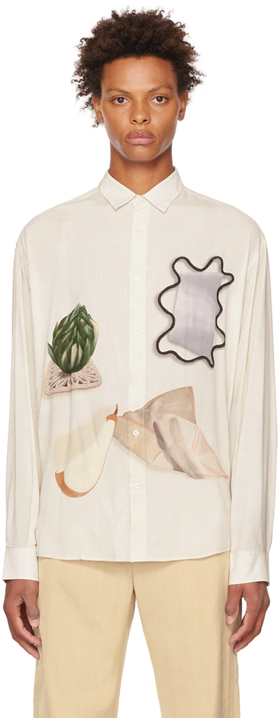 Shop Jacquemus Off-white Le Papier 'la Chemise Simon' Shirt In Print Still Life