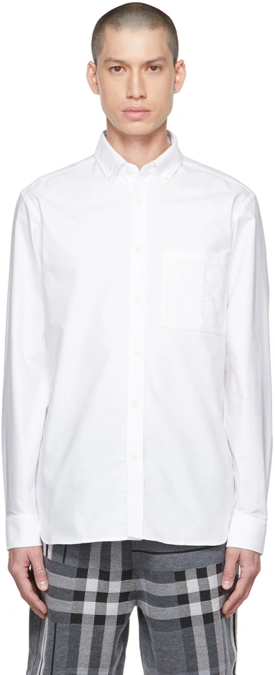 Shop Burberry White Monogram Shirt In Optic White