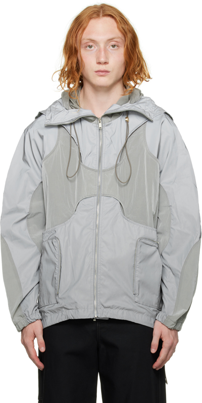 Shop Dion Lee Gray Tech Reflective Jacket In Grey Reflective