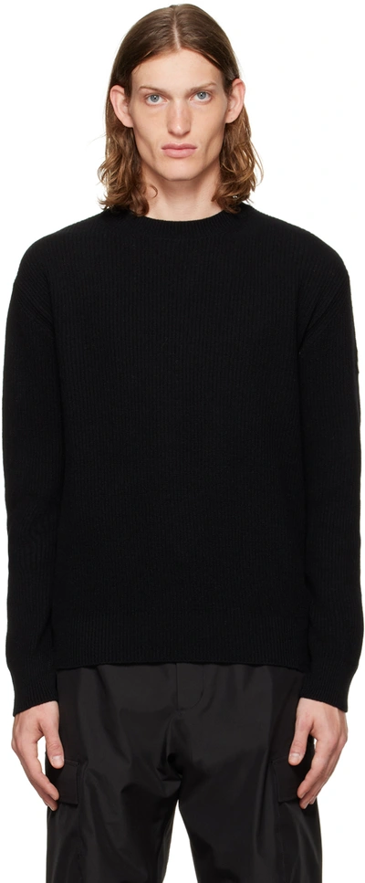 Shop Moncler Black Patch Sweater In 999 Black