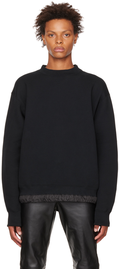 Shop Sacai Black S Studs Sponge Sweatshirt In 001 Black