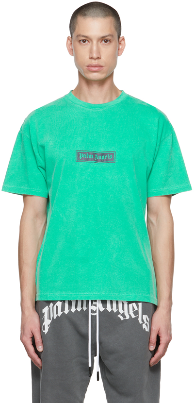 Shop Palm Angels Green Box T-shirt In Green White