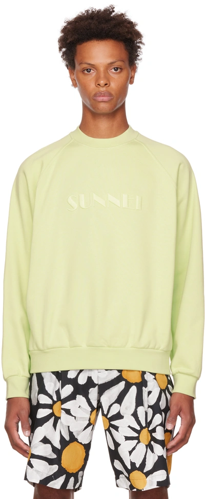 Sunnei Green Embroidered Sweatshirt In 322 Mint