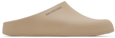 Shop Balenciaga Beige Pool Closed Slides In 2020 Beige / Dark Be
