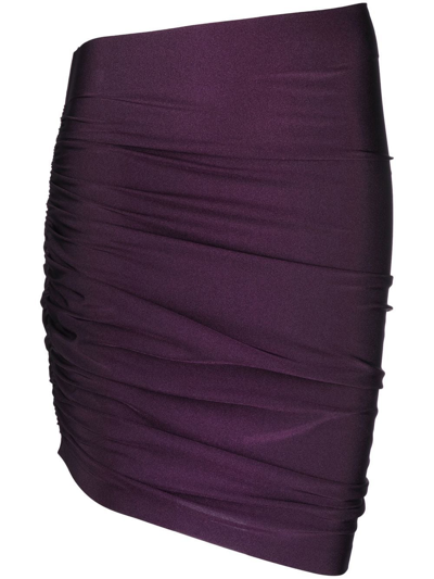 Shop The Andamane Draped Mini Skirt In Purple