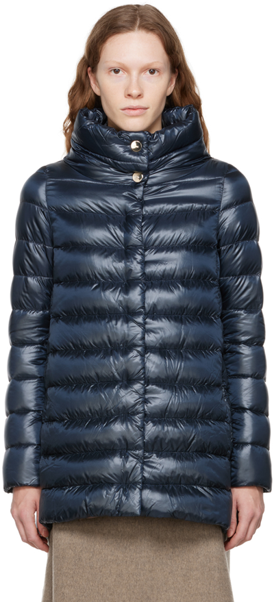 Shop Herno Navy Amelia Down Jacket In 9200 Navy