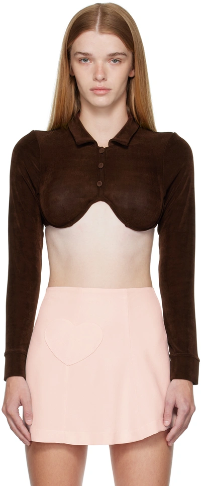 Shop Mirror Palais Brown Underwire Polo In Chocolate