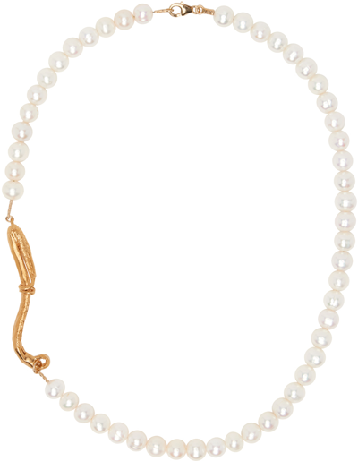 Shop Alighieri White Pearl 'the Nostalgia Of The Day' Necklace