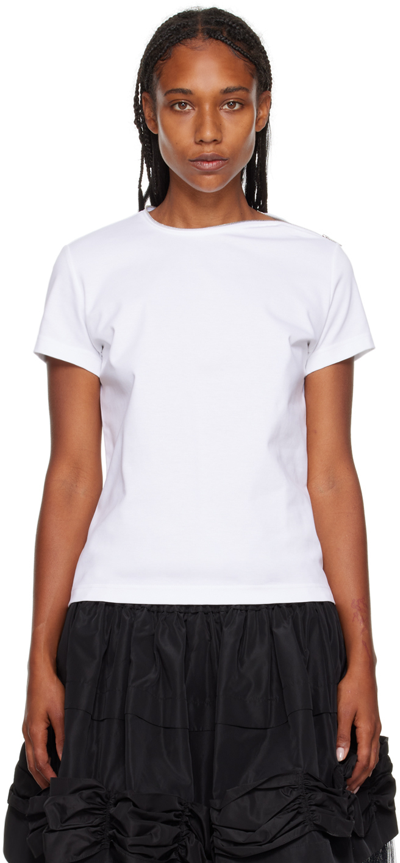 Shop Noir Kei Ninomiya White Zip T-shirt In 2 White