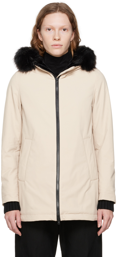 Shop Herno Beige Insulated Jacket In 1985 Chantilly