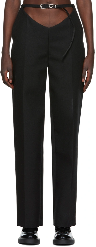Y/project Black Y Belt Arc Trousers In Black