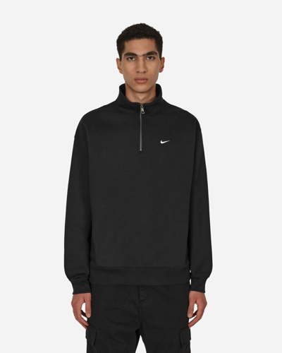 Shop Nike Solo Swoosh 1/4 Zip Sweatshirt Black In Multicolor
