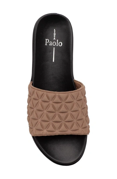 Shop Linea Paolo Leah Slide Sandal In Taupe Fabric