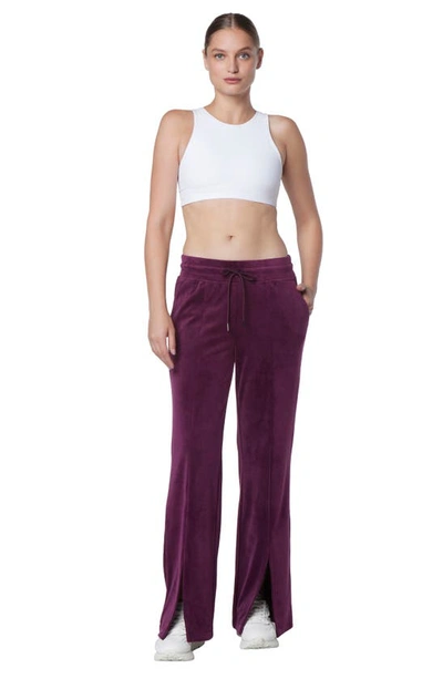 Shop Andrew Marc Sport Long Vented Pants In Eggplant