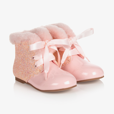 Shop Beau Kid Girls Pink Leather Boots