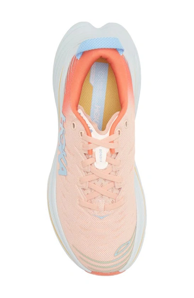 Shop Hoka Bondi X Running Shoe In Camellia / Peach Parfait