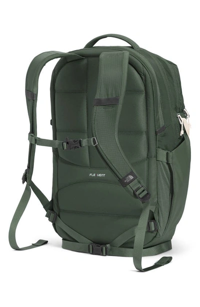 Shop The North Face Surge Water Repellent Ripstop Backpack In Thyme/ Gardenia White