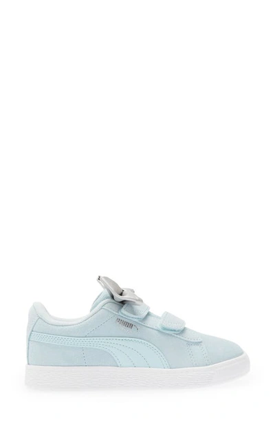 Shop Puma Suede Classic Bow Sneaker In Light Aqua/  White