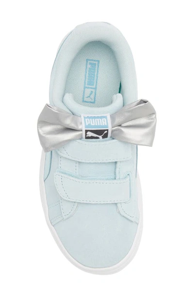 Shop Puma Suede Classic Bow Sneaker In Light Aqua/  White