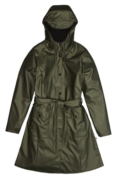 Shop Rains Curve Waterproof Jacket In Evergreen