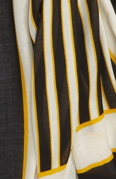 Kate Spade Botanical Stripe Oblong Scarf In Black