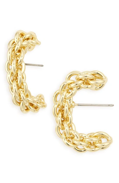 Shop Demarson Dylan Huggie Hoop Earrings In 12k Shiny Gold