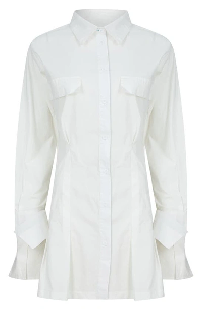 Shop Absence Of Colour Nissa Cotton Button-up Shirtdress In White