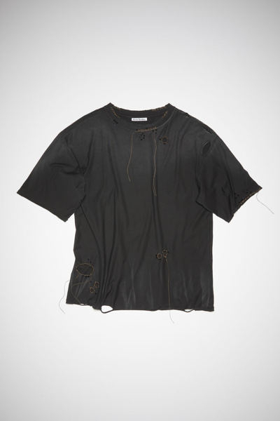 Shop Acne Studios Distressed T-shirt In Black